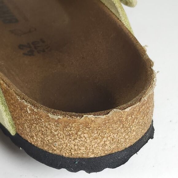 Birkenstock Women's Gizeh Big Buckle EU42 US11 Nubuck Faded Lime Thong Sandals - Picture 13 of 16